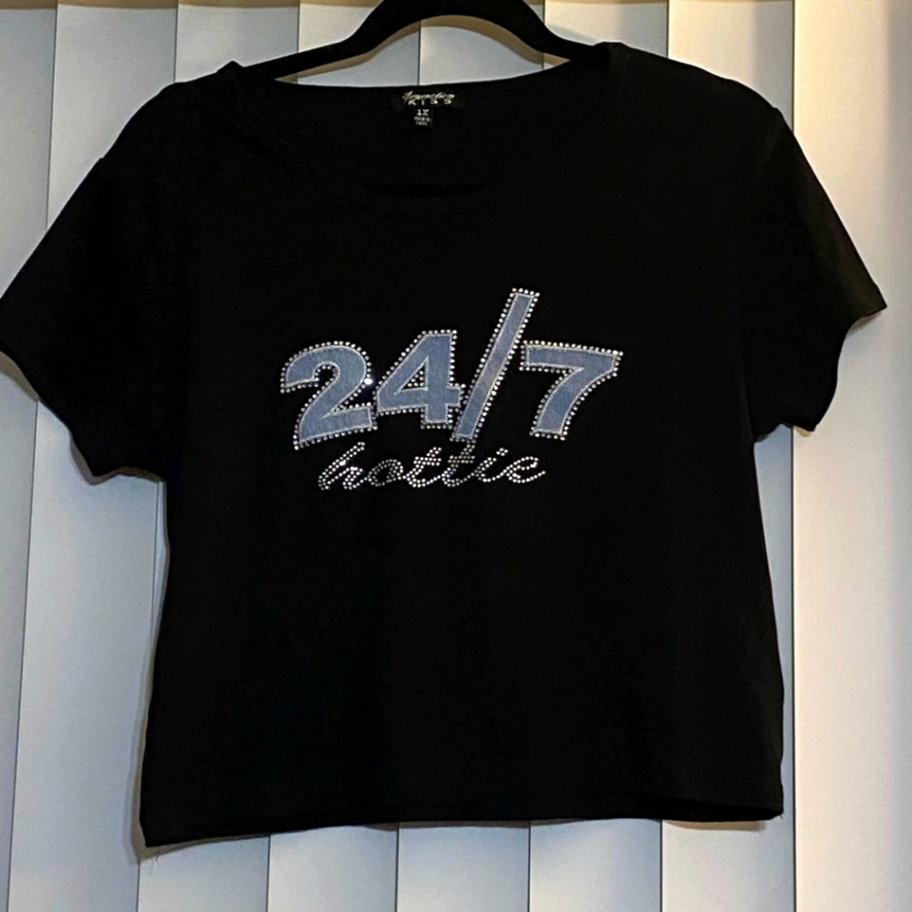 Generation Kiss XL Crop Top 24/7 Hottie Black Bling